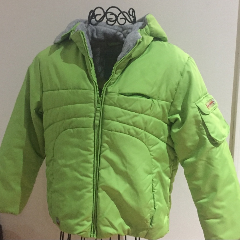 Kids ZeroXposur Lime Green Puffer Coat M 10/12